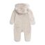 TinaDeer Baby Schneeanzüge Winter Overall mit Kapuze Winter Strampler Fleece Overall mit Fuß für Babys Neugeborene Kleinkind Mädchen Jungen Warm Jumpsuit für 0-12 Monate (Beige, 0-3 Monate)