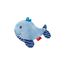 SIGIKID 41172 Rassel Wal Red Stars Mädchen und Jungen Babyspielzeug empfohlen ab Geburt blau