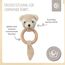 Bieco Waschbär Baby Greifling mit Holzring | Gehäkelte Rassel für Jungen & Mädchen