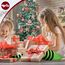 Durio Baby Strumpfhose für Mädchen Baumwolle Kinderstrumpfhose Kinder Strumpfhosen Set Warme Strümpfe Leggings Ringelstrumpfhose Kinder Weihnachtstag Rot und schwarz 4-6 Jahre Karneval