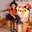Durio Baby Strumpfhose für Mädchen Baumwolle Kinderstrumpfhose Kinder Strumpfhosen Set Warme Strümpfe Leggings Allerheiligen Orange und Schwarz Ringelstrumpfhose Kinder 6-9 Jahre