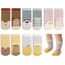 Exemaba Baby Antirutsch Socken 5 Paar Kleinkinder Tiermotive ABS Rutschfeste Sneaker Socken(Streifen,L/3-5Y)