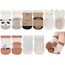 Exemaba Baby Antirutsch Socken 5 Paar Kleinkinder Tiermotive ABS Rutschfeste Sneaker Socken(Kaffee Panda,S/6-12M)