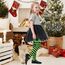 Durio Baby Strumpfhose für Mädchen Baumwolle Kinderstrumpfhose Kinder Strumpfhosen Set Warme Strümpfe Leggings Ringelstrumpfhose Kinder Weihnachtstag Rot und Grün 6-9 Jahre
