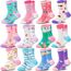 Welwoos Stoppersocken Kinder Baby Mädchen Lustige Socken Antirutschsocken Kinder Anti Rutsch Rutschfeste Geschenk Baumwolle Socken für Kinder Mädchen Kleinkind 12 Paare(Blume,19-22)