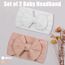 YOFASEN 2 Stück Haarband - High Elastisches Baby Mädchen Schleife Stirnbänder - Weiche Turban Babyschmuck (Rosa+Weiß)