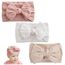 3 Stück Stirnband Baby Mädchen, Elastische Baby Haarband, Nylon Weiche Haarband Mädchen Stirnbandfür Neugeborene, Kleinkinder (Rosa und Weiß und Beige)