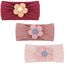 DRESHOW Stirnband Baby Mädchen Dehnbare Nylon Stirnbänder Handgefertigte Blumen Haarband for Neugeborene Kleinkinder Kinder 3 Stück