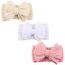 3 Stück Baby Turban Stirnband Baby Mädchen Nylon Stirnbänder Schleife Stirnband Weiche Schleife Kopfbedeckung Elastische Haarbänder für Neugeborene, Kleinkinder (Weiß Beige Rosa, eine Größe)