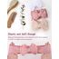 3 Stück Baby Turban Stirnband Baby Mädchen Nylon Stirnbänder Schleife Stirnband Weiche Schleife Kopfbedeckung Elastische Haarbänder für Neugeborene, Kleinkinder (Weiß Beige Rosa, eine Größe)