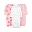 Simple Joys by Carter's Baby-Mädchen 3-Pack Cotton Sleeper Gown Infant-and-Toddler-Nightgowns, Hellrosa Kaninchen/Weiß Regenbogen/Elefanten, 0-3 Monate (3er Pack)