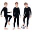 Thermounterwäsche Kinder, Funktionsunterwäsche Junge Skiunterwäsche Mädchen Winter atmungsaktiv Thermowäsche Set Warm Weich Funktionswäsche Thermo Unterwäsche Thermounterhemd für Kinder Blau S