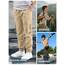 NATUST Jungen Cargohose Kinder Freizeithose Jogginghose Jungs Cargo Hose mit Elastischem Bund Khaki 128-134