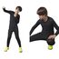 Echinodon Kinder Sportunterwäsche Fußball Junge Funktionsunterwäsche Set Kompressionsshirt + Kompressionshose Kompressionsunterwäsche für Training Skifahren Radsport (Fleecefutter-Schwarz, 116/122)