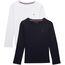 Tommy Hilfiger Jungen 2er Pack Langarmshirts Crew Neck aus Baumwolle, Blau (Desert Sky/White), 4-5 Jahre