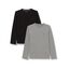 Tommy Hilfiger Jungen 2er Pack Langarmshirt Baumwolle, Mehrfarbig (Light Grey Ht / Black), 10-12 Jahre