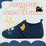 Kyopp Hausschuhe Kinder Junge Mädchen Pantoffeln Atmungsaktive Rutschfest Weich Barfussschuhe für Lauflernschuhe Kleinkinder Schuhe Kindergarten Unisex (Kleines Monster dunkelblau 24/25EU)