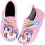 Kyopp Hausschuhe Kinder Junge Mädchen Pantoffeln Atmungsaktive Rutschfest Weich Barfussschuhe für Lauflernschuhe Kleinkinder Schuhe Kindergarten Unisex (Regenbogen-Einhorn 32/33EU)