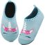 Kyopp Hausschuhe Kinder Junge Mädchen Pantoffeln Atmungsaktive Rutschfest Weich Barfussschuhe für Lauflernschuhe Kleinkinder Schuhe Kindergarten Unisex (Einhorn Blau 34/35EU)