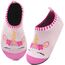 Kyopp Hausschuhe Kinder Junge Mädchen Pantoffeln Atmungsaktive Rutschfest Weich Barfussschuhe für Lauflernschuhe Kleinkinder Schuhe Kindergarten Unisex (Einhorn Rosa(Abstrakt) 34/35EU)