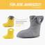 Ladeheid EVA Kinder Jungen Mädchen Gummistiefel Regenschuhe gefüttert Regenstiefel Gummischuhe LA-CA-04 (Gelb/Grau, 32/33 EU)