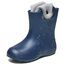 Ladeheid EVA Kinder Jungen Mädchen Gummistiefel Regenschuhe gefüttert Regenstiefel Gummischuhe LA-CA-04 Marineblau, 34/35 EU