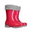 DEMAR Kinder Gummistiefel gefüttert TWISTER LUX (34/35, Pink mit Glitzer)