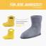 Ladeheid EVA Kinder Jungen Mädchen Gummistiefel Regenschuhe gefüttert LA-CA-03 (Gelb/Grau, 22/23 EU)