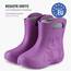 Ladeheid EVA Kinder Jungen Mädchen Gummistiefel Regenschuhe gefüttert LA-CA-03 (Lilla/Grau, 28/29 EU)