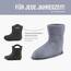 Ladeheid EVA Kinder Jungen Mädchen Gummistiefel Regenschuhe gefüttert LA-CA-03 (Carbone/Grau, 24/25 EU)