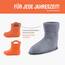Ladeheid EVA Kinder Jungen Mädchen Gummistiefel Regenschuhe gefüttert LA-CA-03 (Orange/Grau, 34/35 EU)
