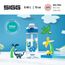 SIGG - Tritan Trinkflasche Kinder - Miracle Dinosaurier - Mit Trinkhalm - Auslaufsicher - Spülmaschinenfest - Microwellengeeignet - Kratzresistent - BPA-frei - Schule & Sport - Blau - 0,45L