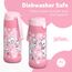 Jarlson® Trinkflasche Kinder Edelstahl Charli [MIT STROHHALM] - Thermosflasche Auslaufsicher - Thermoskanne - Water Bottle Kids - Thermo Trink Flasche für Schule & Kindergarten (350ml, Katze 2)