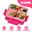 SWVIODMT Brotdose Kinder mit Fächern, 1300ml Lunchbox Kinder, Bento Box mit 5 Fächern Besteckset, Auslaufsichere Lunch Box für Kindergarten, Schule, Picknick, Ausflug (Rosa)