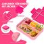 SWVIODMT Brotdose Kinder mit Fächern, 1300ml Lunchbox Kinder, Bento Box mit 5 Fächern Besteckset, Auslaufsichere Lunch Box für Kindergarten, Schule, Picknick, Ausflug (Rosa)