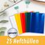 perfect line - 25 Hefthüllen DIN A5, 5 Farben - Heftumschlag transparent genarbt - Heftschoner aus recyclebarem PP, Dokumentenecht