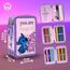 Clondo 3D Mädchen Federmäppchen 3-Fach – 44-teilig gefüllt – für Stitch und Angel Fan – mit Filzstiften, Buntstiften, Lineal – Lila – Schulmäppchen & Geschenk für Kinder