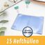 perfect line - 15 Hefthüllen DIN A4 – glasklar & extra stark – transparente Heftumschläge aus recycelbarem PP, dokumentenecht, säurefrei, langlebig & nachhaltig – Heftschoner für Schule & Büro