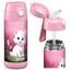 Jarlson® Trinkflasche Kinder Edelstahl Charli [MIT STROHHALM] - Thermosflasche Auslaufsicher - Thermoskanne - Water Bottle Kids - Thermo Trink Flasche für Schule & Kindergarten (350ml, Katze 2.0)