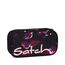 Satch Schlamperbox extra groß inkl. Trennfach Reißverschlussfach Stiftehalter Geodreieck Sichtfenster für Stundenplan Mystic Nights - Lila