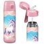 Jarlson® Trinkflasche Kinder Edelstahl Charli [MIT STROHHALM] - Thermosflasche Auslaufsicher - Thermoskanne - Water Bottle Kids - Thermo Trink Flasche für Schule & Kindergarten (500ml, Einhorn)