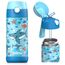Jarlson® Trinkflasche Kinder Edelstahl Charli [MIT STROHHALM] - Thermosflasche Auslaufsicher - Thermoskanne - Water Bottle Kids - Thermo Trink Flasche für Schule & Kindergarten (350ml, Haie)