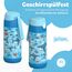 Jarlson® Trinkflasche Kinder Edelstahl Charli [MIT STROHHALM] - Thermosflasche Auslaufsicher - Thermoskanne - Water Bottle Kids - Thermo Trink Flasche für Schule & Kindergarten (350ml, Haie)