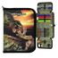 Theonoi Federmäppchen Federtasche Federmappe Mäppchen Etui 2 Fach Doppeldecker GEFÜLLT (Dinosaurier Dino)