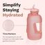 Hydracy Wasserflasche mit Aufbewahrungstasche und Strohhalm, groß, 2,3 l, BPA-frei, motivierende Wasserflasche mit Zeitmarkierung, auslaufsichere Sportflasche, ideal für Fitness oder Sport und Outdoor