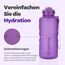 Hydracy Trinkflasche mit Strohhalm und Zeitmarkierung - 2L Wasserflasche - BPA-freie Trinkflasche - Auslaufsichere Sportflasche - Kondensationsfrei für Sport und Outdoor