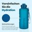 Hydracy Trinkflasche mit Strohhalm und Zeitmarkierung - 2L Wasserflasche - BPA-freie Trinkflasche - Auslaufsichere Sportflasche - Kondensationsfrei für Sport und Outdoor