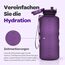 Hydracy Trinkflasche mit Fruchteinsatz - 2L Wasserflasche - BPA-freie Trinkflasche mit Zeitmarkierung Auslaufsichere Sportflasche - Kondensationsfrei für Sport und Outdoor