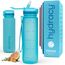 Hydracy Trinkflasche mit Strohhalm und Zeitmarkierung - 1L Wasserflasche - BPA-freie Trinkflasche - Auslaufsichere Sportflasche - Kondensationsfrei für Sport und Outdoor