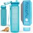 Hydracy Trinkflasche mit Fruchteinsatz - 1L Wasserflasche - BPA-freie Trinkflasche mit Zeitmarkierung Auslaufsichere Sportflasche - Kondensationsfrei für Sport und Outdoor